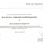 Kwaliteitsgaranties orde van Vlaamse Balies voor Advocatenkantoor Stappers